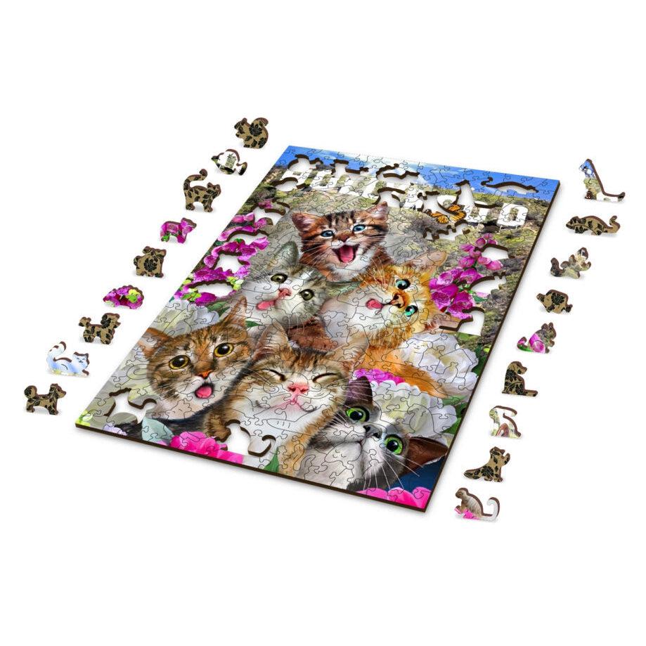 Kittens in Hollywood 300 Piece Wood Jigsaw Puzzle Wooden City (ONLINE ORDER ONLY)