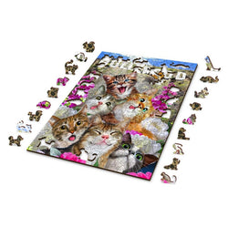 Kittens in Hollywood 300 Piece Wood Jigsaw Puzzle Wooden City (ONLINE ORDER ONLY)