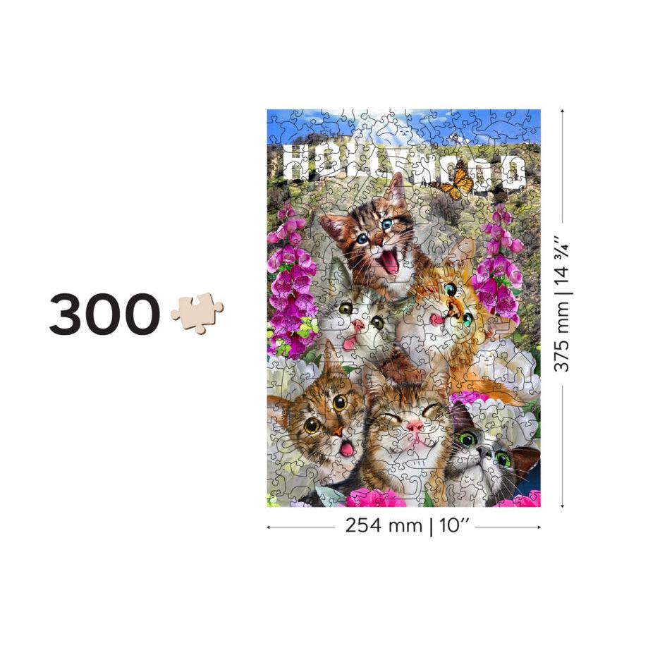 Kittens in Hollywood 300 Piece Wood Jigsaw Puzzle Wooden City (ONLINE ORDER ONLY)