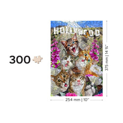 Kittens in Hollywood 300 Piece Wood Jigsaw Puzzle Wooden City (ONLINE ORDER ONLY)
