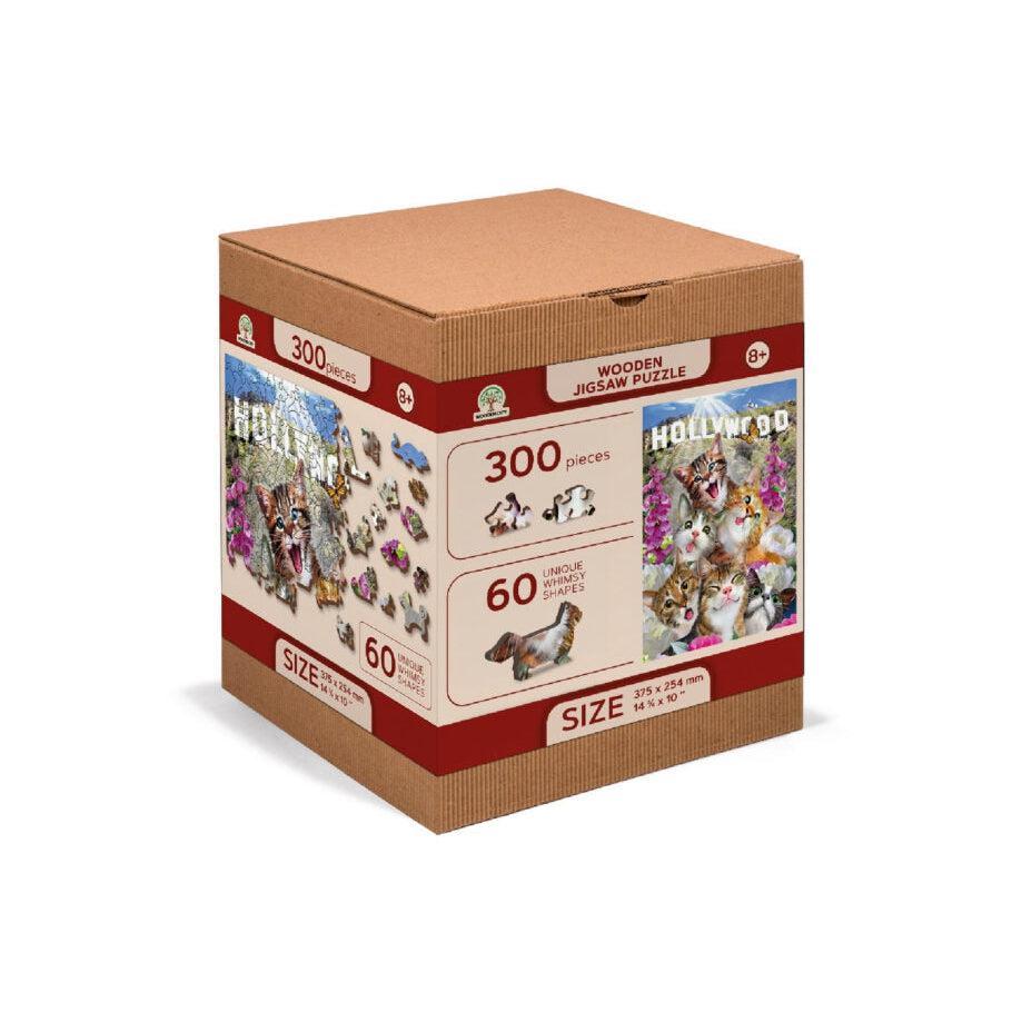 Kittens in Hollywood 300 Piece Wood Jigsaw Puzzle Wooden City (ONLINE ORDER ONLY)