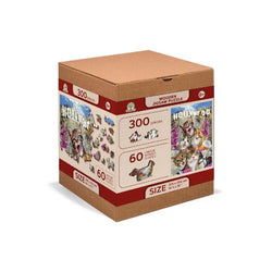 Kittens in Hollywood 300 Piece Wood Jigsaw Puzzle Wooden City (ONLINE ORDER ONLY)