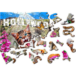Kittens in Hollywood 75 Piece Wood Jigsaw Puzzle Wooden City (ONLINE ORDER ONLY)