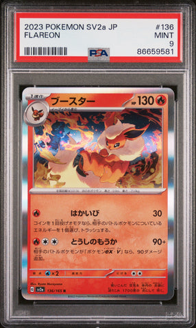 2023 POKEMON JAPANESE SV2a-POKEMON 151 FLAREON #136 - PSA MINT 9 (Online Order Only)