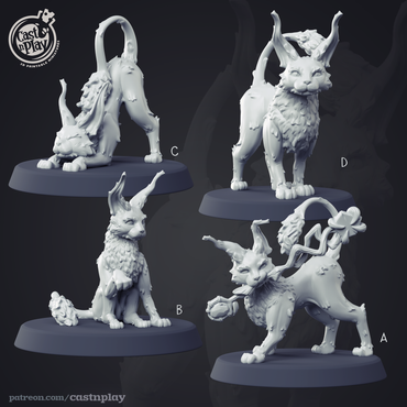 3D Printed Cast n Play Kneazle Wizards Guild Set 28mm 32mm D&D (Online Only)