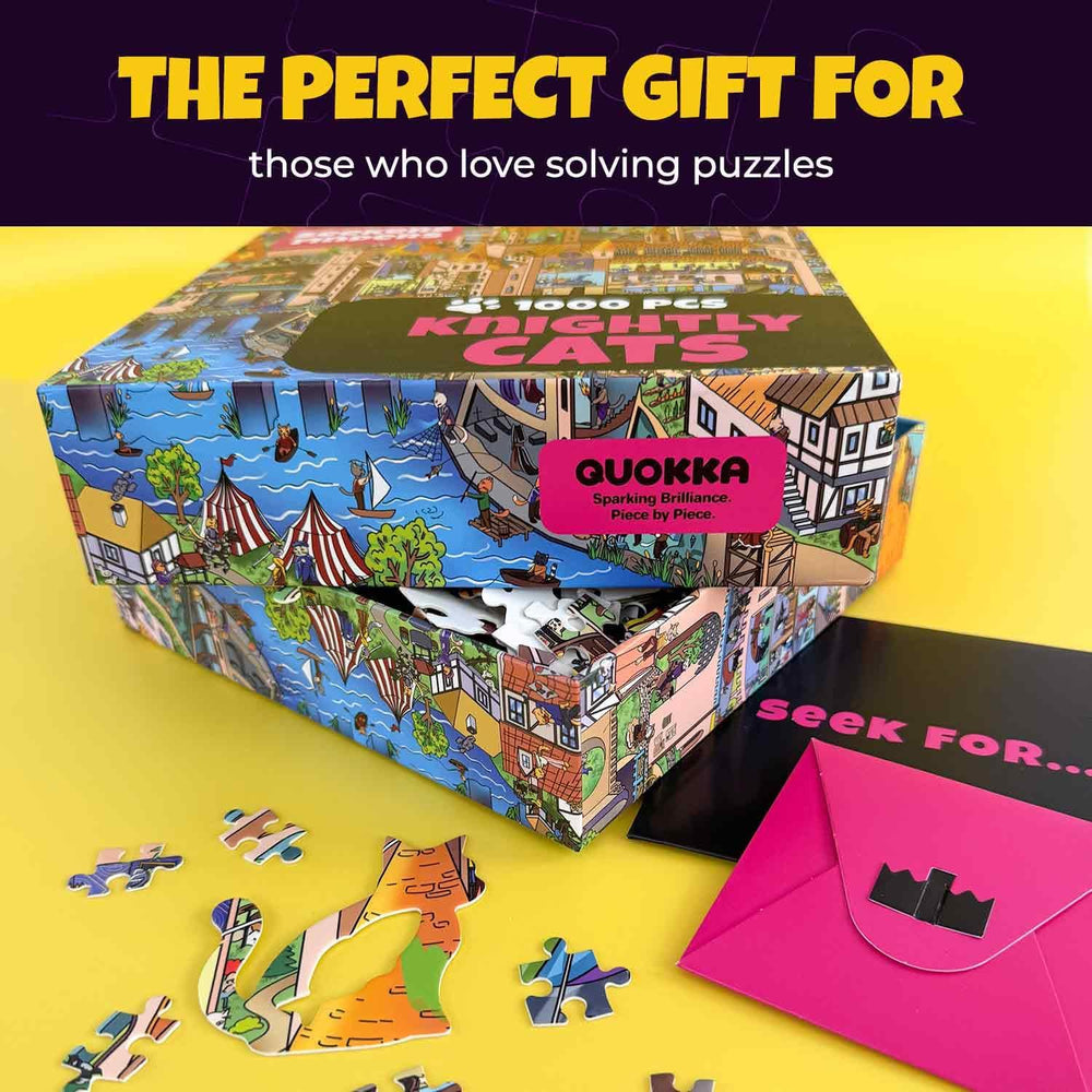 Knightly Cats Seekers Finders 1000 Piece Jigsaw Puzzle Quokka (ONLINE ORDER ONLY)