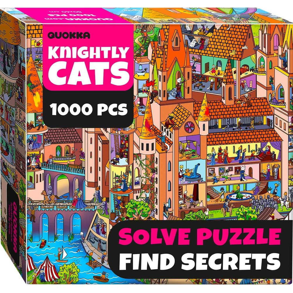 Knightly Cats Seekers Finders 1000 Piece Jigsaw Puzzle Quokka (ONLINE ORDER ONLY)