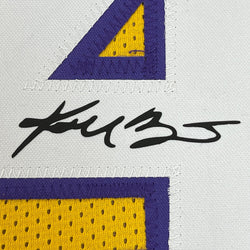 Framed Facsimile Autographed Kobe Bryant #24 35x39 Los Angeles LA Yellow Reprint Laser Auto Basketball Jersey (ONLINE ORDER ONLY)