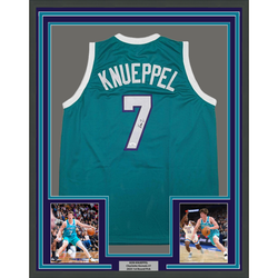 Framed Autographed/Signed Kon Knueppel 35x39 Charlotte Teal Basketball Jersey JSA COA