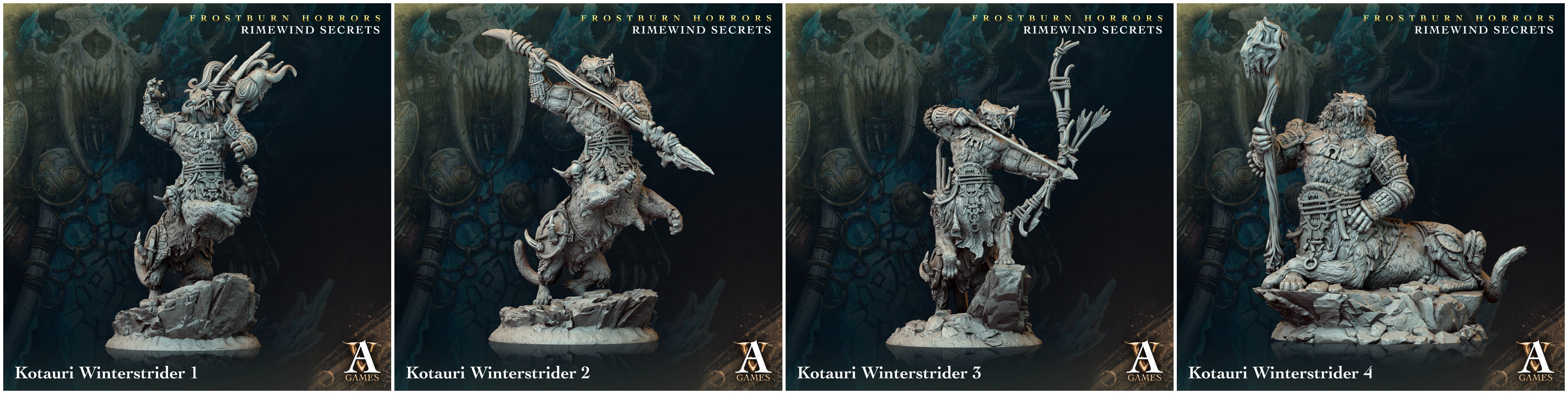 3D Printed Archvillain Games Frostburn Horrors Rimewind Secrets - Kotauri Winterstrider 28mm 32mm D&D (Online Only)