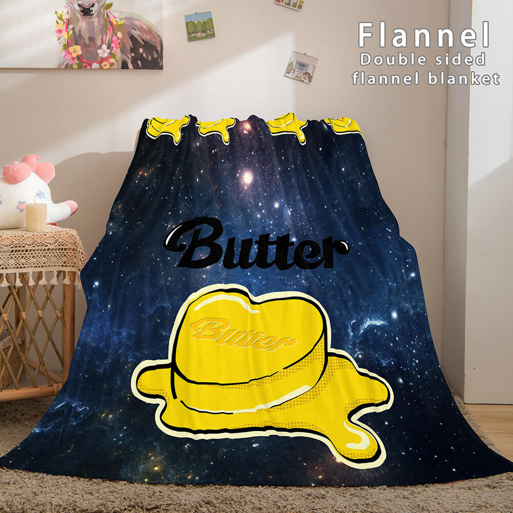 Kpop BTS Butter Bangtan Boys Cosplay Flannel Blanket Bedding Sets (Online Order Only)