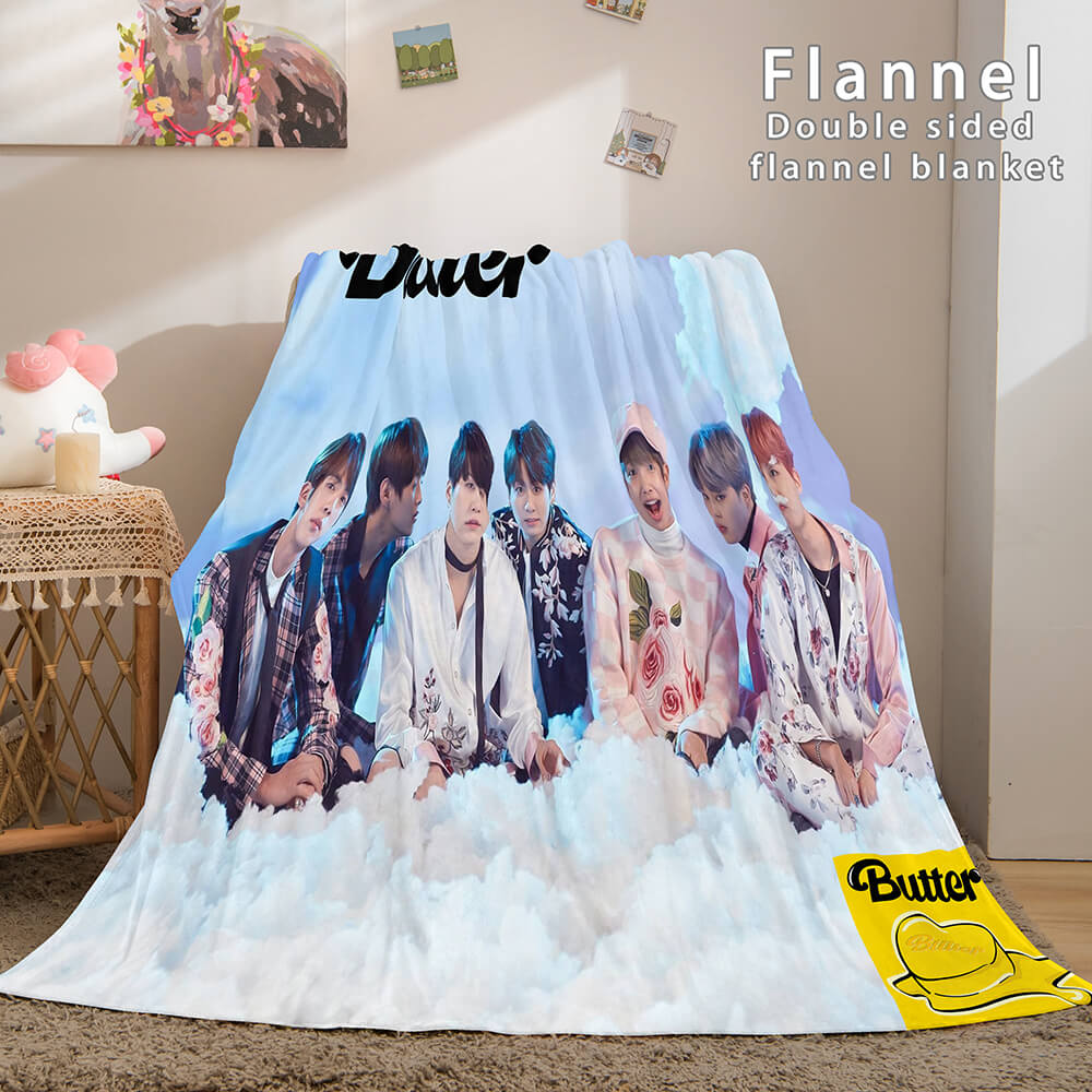 Kpop BTS Butter Bangtan Boys Cosplay Flannel Blanket Bedding Sets (Online Order Only)