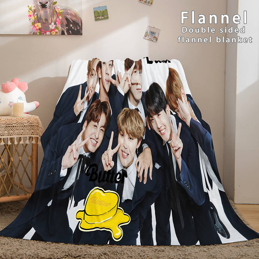 Kpop BTS Butter Bangtan Boys Cosplay Flannel Blanket (Online Order Only)