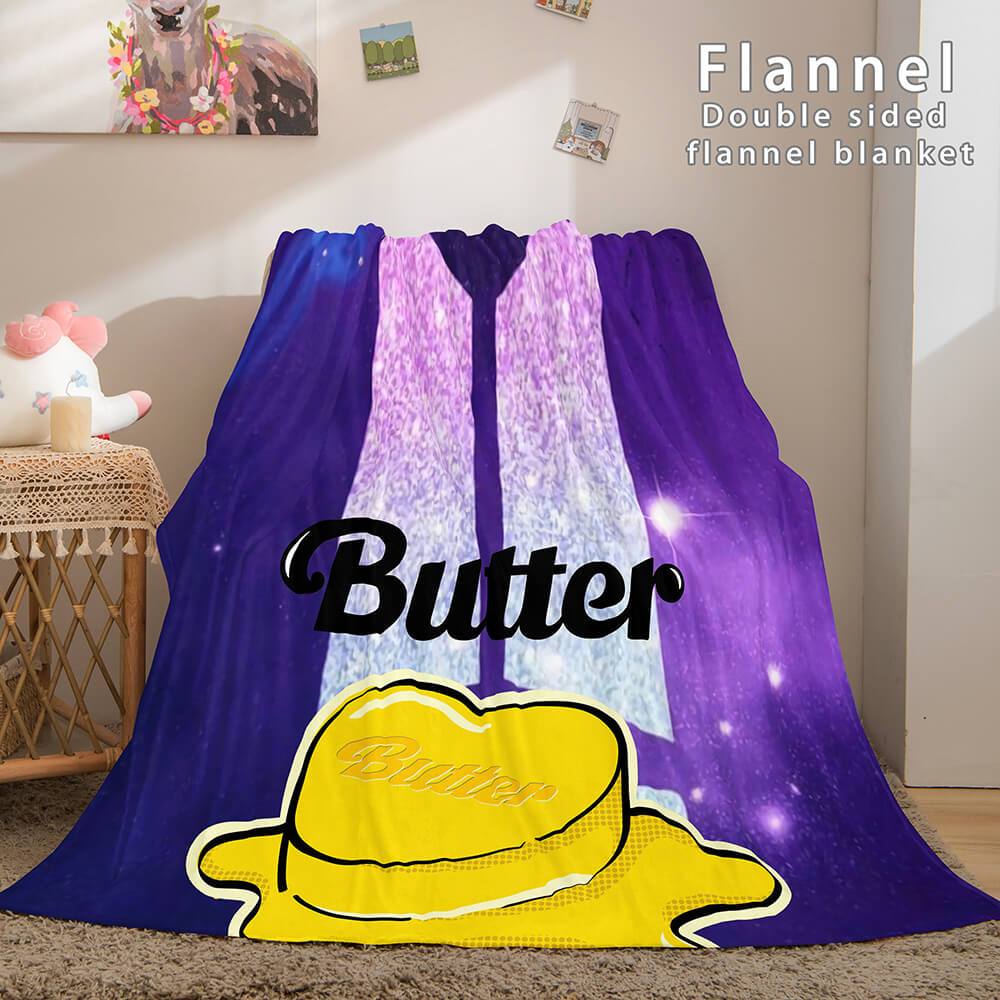 BTS Butter Bangtan Boys Flannel Fleece Blanket (Online Order Only)