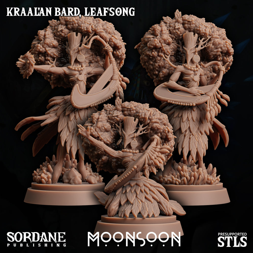 3D Printed Sordane Publishing Kraal'an Bard Leafsong Moonsoon 28 32mm D&D (Online Only)