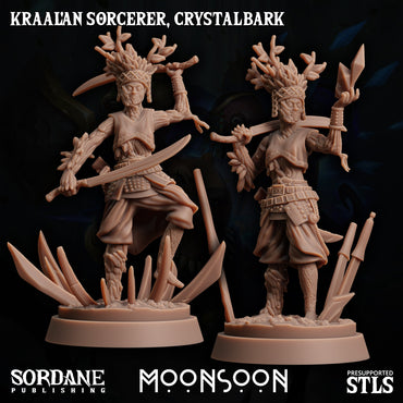 3D Printed Sordane Publishing Kraal'an Sorcerer Crystalbark Moonsoon 28 32mm D&D (Online Only)