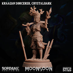 3D Printed Sordane Publishing Kraal'an Sorcerer Crystalbark Moonsoon 28 32mm D&D (Online Only)