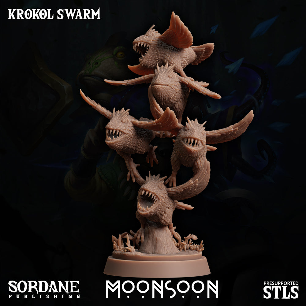 3D Printed Sordane Publishing Krokol Swarm Moonsoon 28 32mm D&D (Online Only)