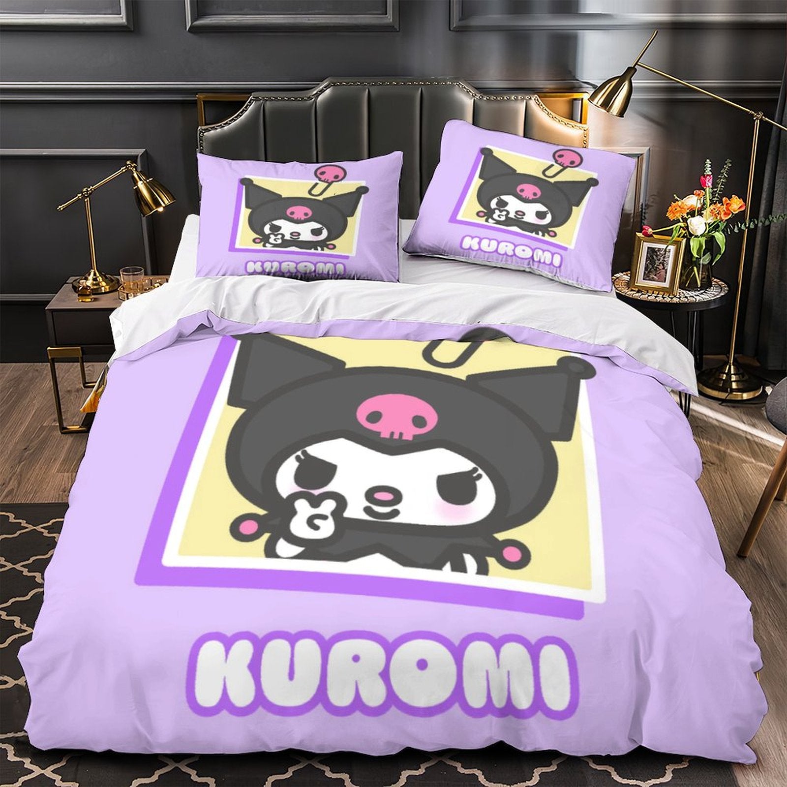 Kuromi Bedding Set Pattern Quilt Duvet Cover Without Filler (Online Order Only)