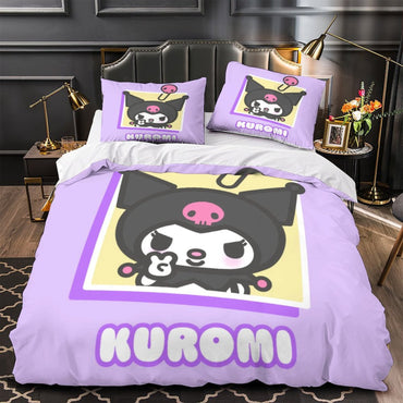 Kuromi Bedding Set Pattern Quilt Duvet Cover Without Filler (Online Order Only)