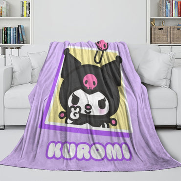Kuromi Blanket Flannel Fleece Pattern Throw Room Decoration (Online Order Only)