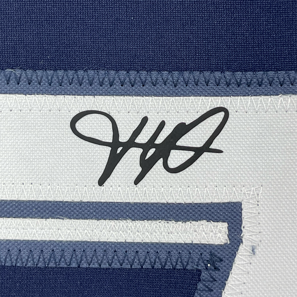Framed Facsimile Autographed Kylian Mbappe 35x39 PSG Blue Reprint Laser Auto Soccer Jersey (ONLINE ORDER ONLY)