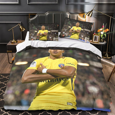 Kylian Mbappé Pattern Bedding Set Quilt Cover Without Filler (Online Order Only)