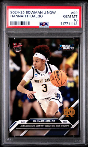 Graded 2024 Topps Bowman U Now Hannah Hidalgo #99 Rookie RC Basketball Card PSA 10 Gem Mint (ONLINE ORDER ONLY)