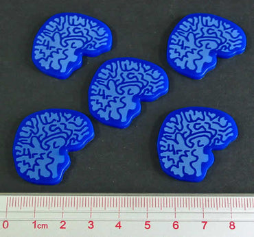 LAOJPL1198BLU Opaque Blue Big Brain Tokens 5ea (ONLINE ORDER ONLY)