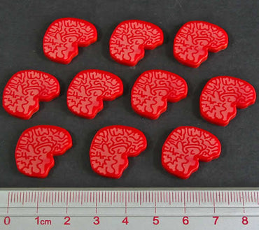 LAOTS371RED Opaque Red Brain Tokens 10ea (ONLINE ORDER ONLY)