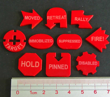 LAOTS378RED Red Command Token Set II Set of 10 Litko Game (ONLINE ORDER ONLY)