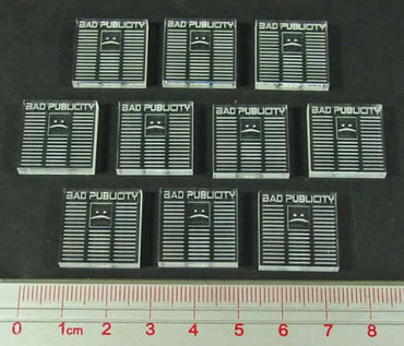 LAOTS389CLR Net Hacker Bad Publicity Game Tokens (10) (ONLINE ORDER ONLY)