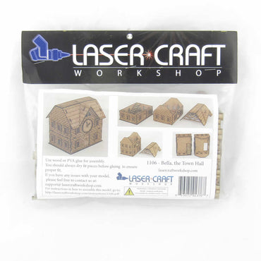 LCW1106 Bella The Town Hall 28mm Scale Miniature Terrain Laser Craft Workshop (ONLINE ORDER ONLY)