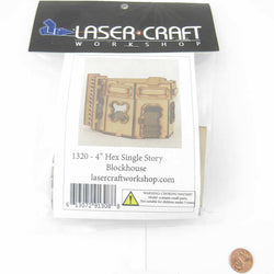 LCW1320 Hex Single Story Blockhouse 28mm Scale Miniature Terrain Laser Craft (ONLINE ORDER ONLY)
