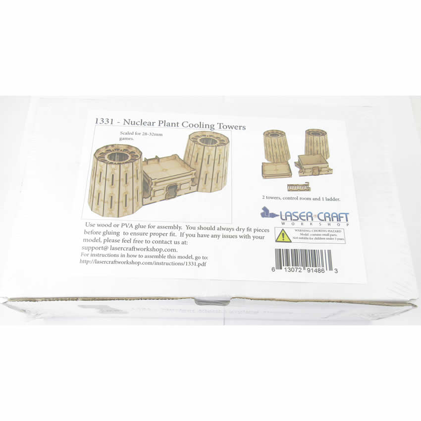 LCW1331 Nuclear Plant Cooling Towers 28mm Scale Miniature Terrain Laser Craft (ONLINE ORDER ONLY)