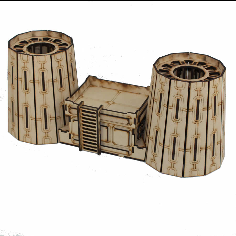 LCW1331 Nuclear Plant Cooling Towers 28mm Scale Miniature Terrain Laser Craft (ONLINE ORDER ONLY)