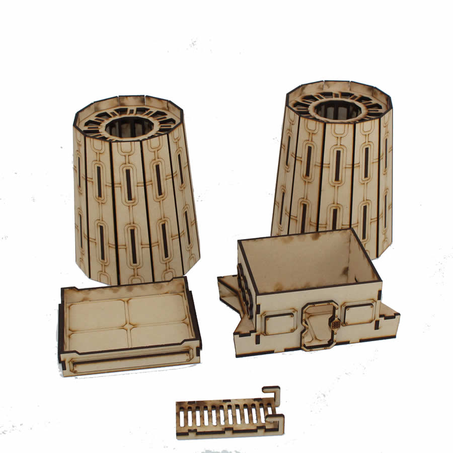 LCW1331 Nuclear Plant Cooling Towers 28mm Scale Miniature Terrain Laser Craft (ONLINE ORDER ONLY)