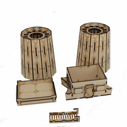 LCW1331 Nuclear Plant Cooling Towers 28mm Scale Miniature Terrain Laser Craft (ONLINE ORDER ONLY)