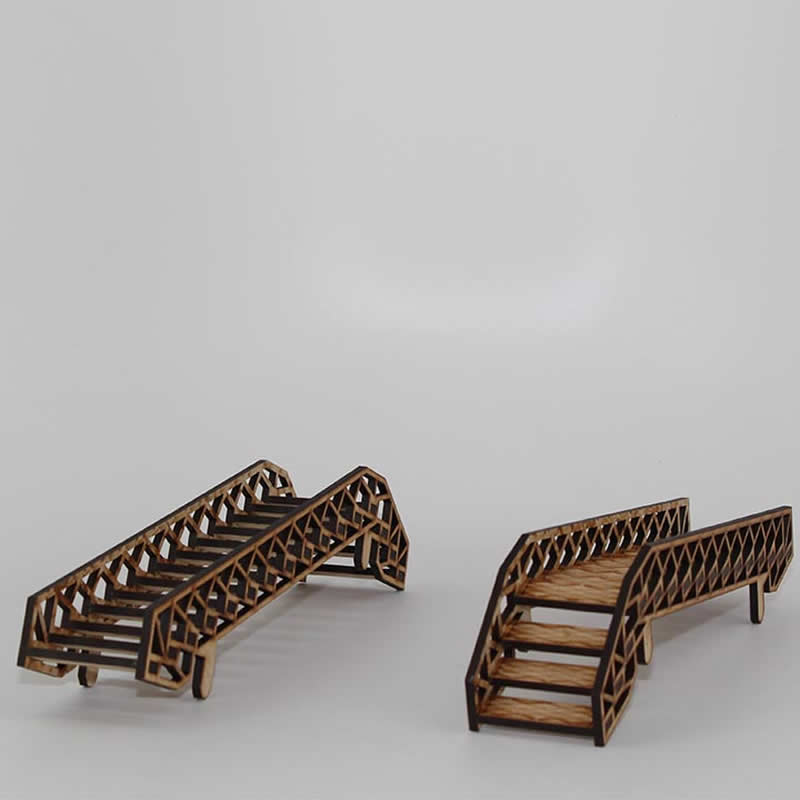 LCW1385 Scaffolding Stairs Pack of 2 28mm Scale Miniature Terrain Laser Craft (ONLINE ORDER ONLY)