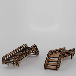LCW1385 Scaffolding Stairs Pack of 2 28mm Scale Miniature Terrain Laser Craft (ONLINE ORDER ONLY)