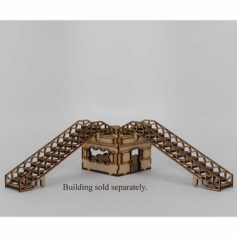 LCW1385 Scaffolding Stairs Pack of 2 28mm Scale Miniature Terrain Laser Craft (ONLINE ORDER ONLY)