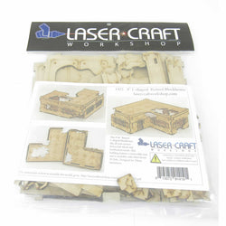 LCW1425 L-Shaped 8 Inch Ruined Blockhouse Building 28mm Scale Miniature Terrain (ONLINE ORDER ONLY)
