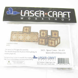 LCW1615 Battlefield Space Crates Set of 6 28mm Scale Miniature Terrain (ONLINE ORDER ONLY)