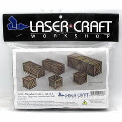 LCW1620 Wooden Assorted Crates Set Of 6 28mm Scale Miniature Terrain (ONLINE ORDER ONLY)