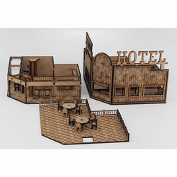 LCW2115 Old West Hotel 28mm Scale Miniature Terrain Building Laser Craft (ONLINE ORDER ONLY)