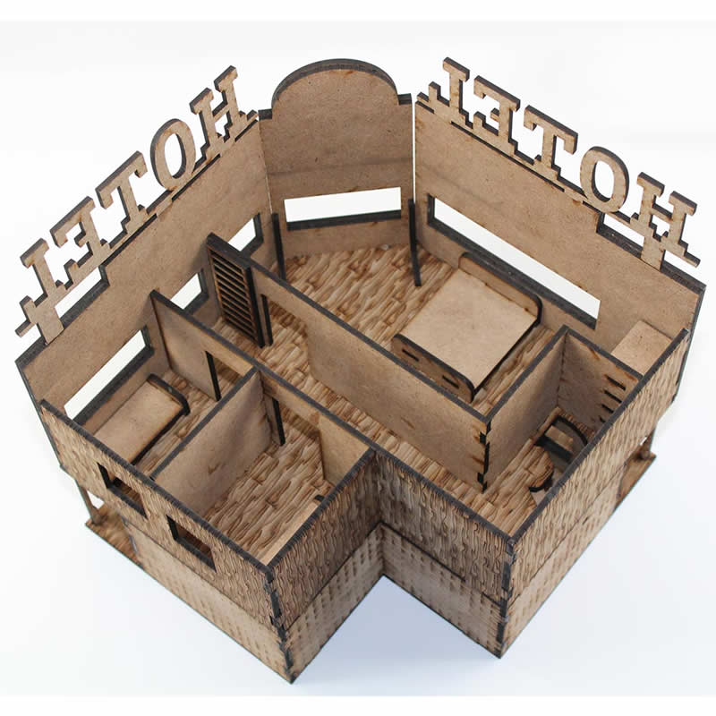 LCW2115 Old West Hotel 28mm Scale Miniature Terrain Building Laser Craft (ONLINE ORDER ONLY)