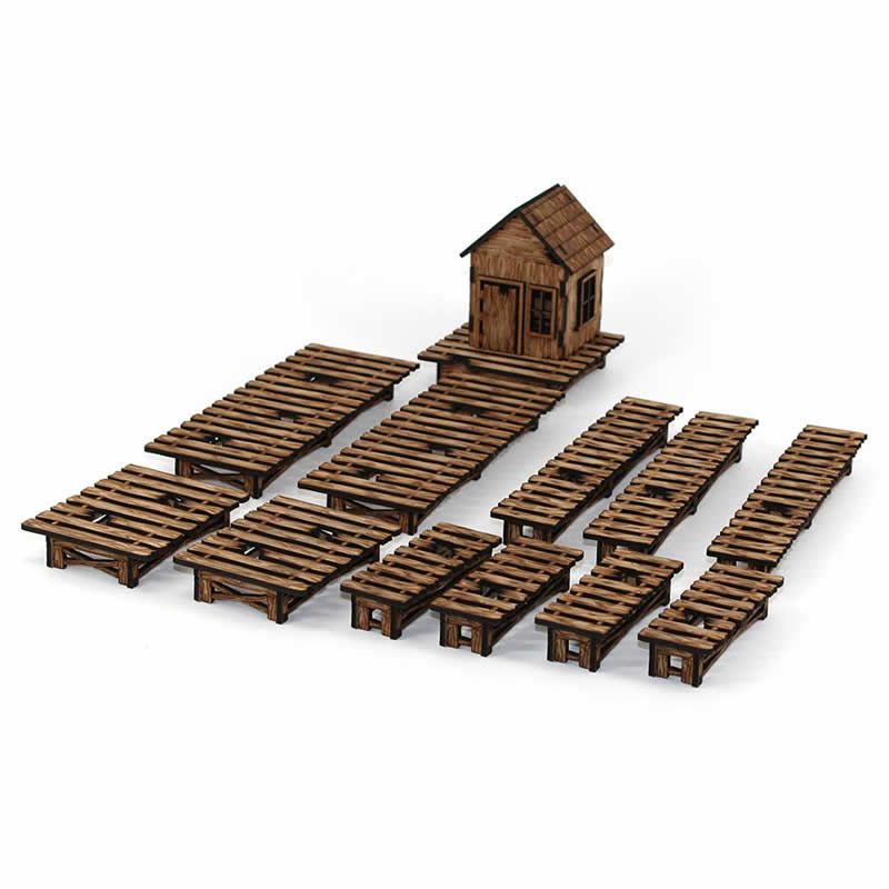 LCW2205 Bayou Wharf And Dock House 28mm MiniatureTerrain Laser Craft (ONLINE ORDER ONLY)