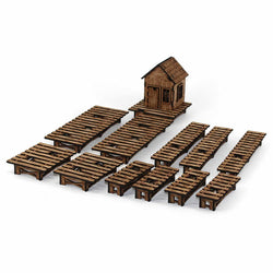 LCW2205 Bayou Wharf And Dock House 28mm MiniatureTerrain Laser Craft (ONLINE ORDER ONLY)