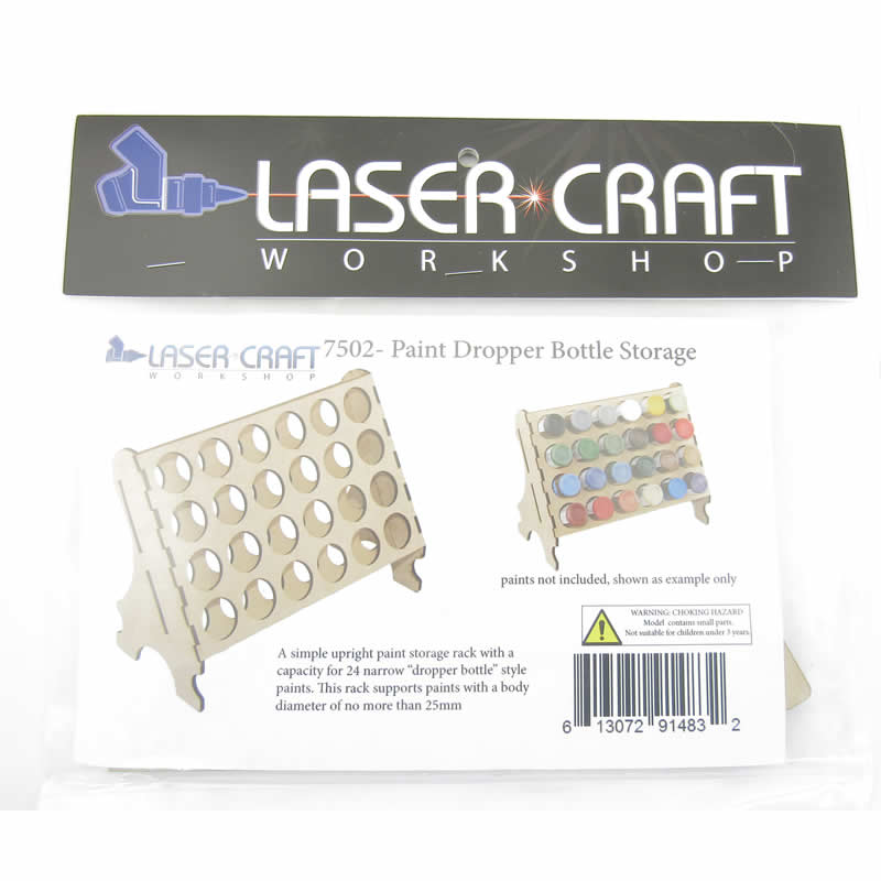 LCW7502 Paint Dropper Bottle Storage Rack Laser Craft (ONLINE ORDER ONLY)