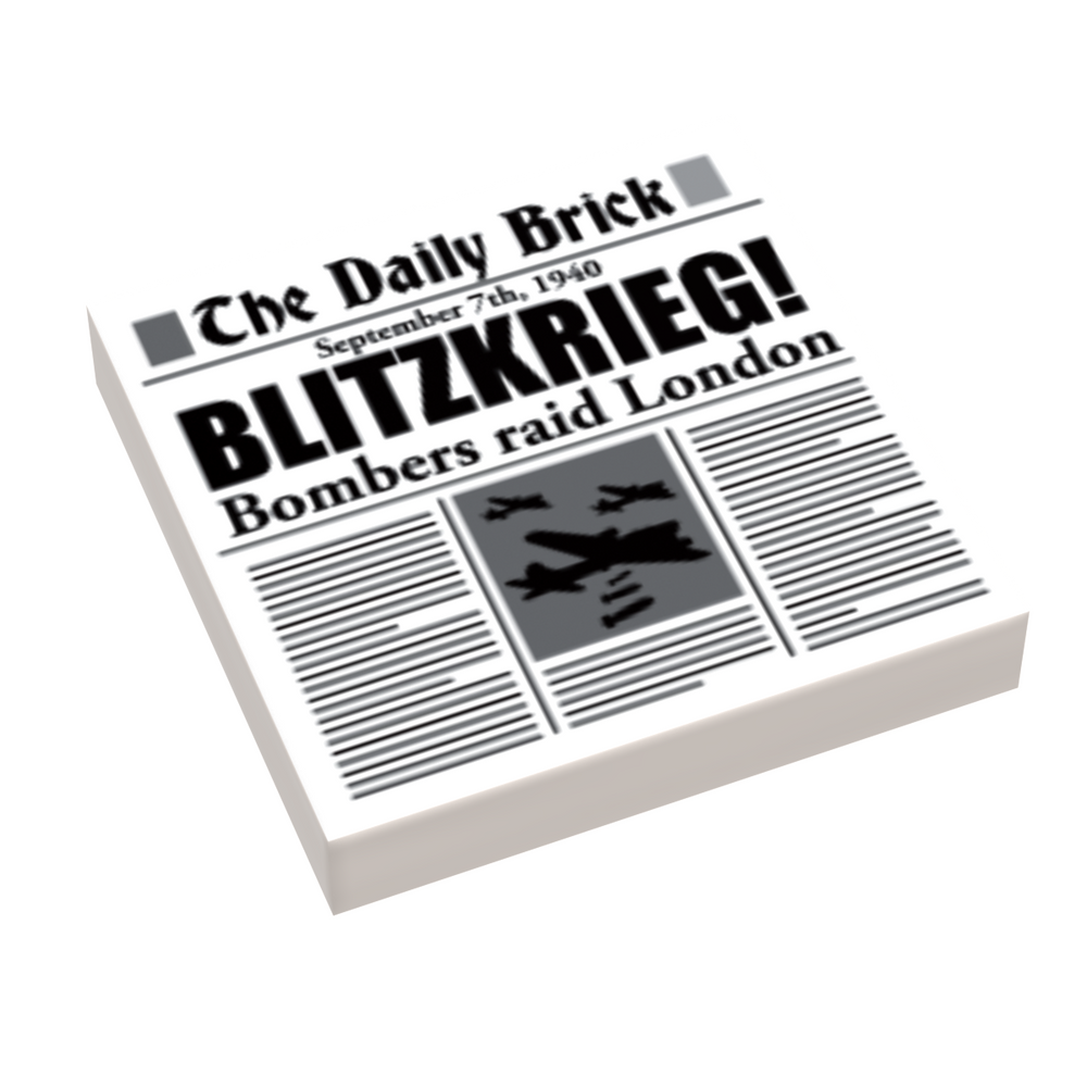 B3 Customs® Blitzkreig (London Invasion) WW2 Newspaper (2x2 Tile) (Online Order Only)